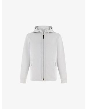 BOGGI Scuba Regular-Fit Stretch Cotton-Blend Hoody - White