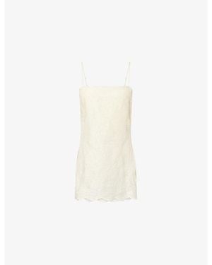 Dissh Cordelia Embroidered Ramie Camisole Top - White