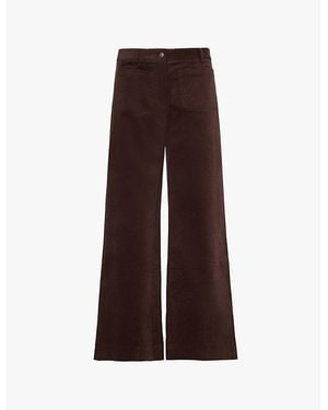 Aspiga Kendal Cropped Straight-Leg Cotton-Blend Stretch-Corduroy Trousers - Brown