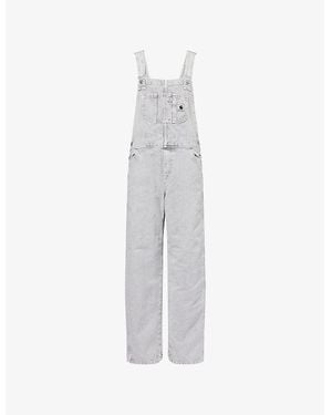 Carhartt Brand Patch Straight-Leg Denim Dungarees - White