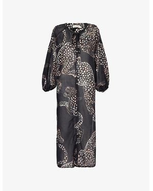 Desmond & Dempsey Dorothea Relaxed-Fit Linen Kaftan - Black
