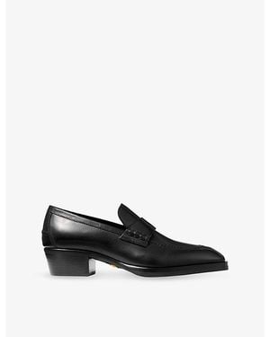 Jimmy Choo Wilder Leather Loafers - Black