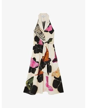 Reiss X New York Botanical Garden Azalea Woven Midi Dress - White