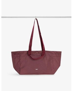 Hay Grid Everyday Mini Woven Tote Bag - Red