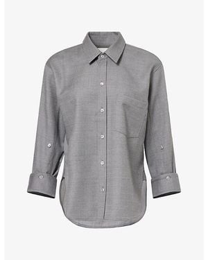 Citizens of Humanity Kayla Adjustable-Sleeve Wool Shirt - Grey