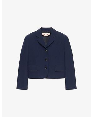 Marni Techno Wool-Blend Jacket - Blue