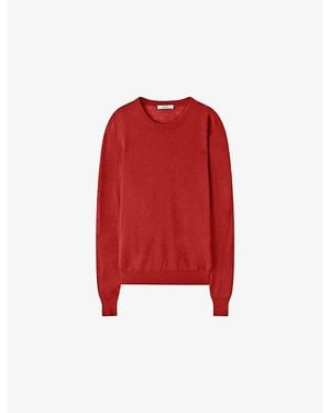 JOSEPH Cashair Round-Neck Cashmere Sweater - Red