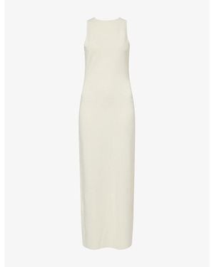 SIR. Saba Asymmetric Knit Midi Dress - White