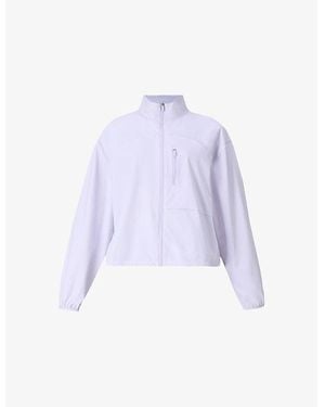 Sweaty Betty Training Funnel-Neck Stretch-Woven Shell Jacket - Purple
