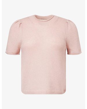 ME+EM Pouf-Sleeve Wool And Cashmere Blend Knit Top - Pink