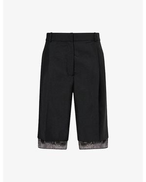 RÓHE Frames Organza-Lined Tailored Wool-Blend Shorts - Black