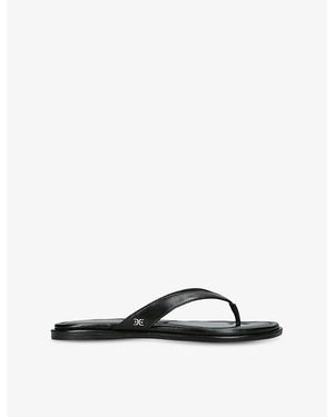 Sam Edelman Remi Faux-Leather Flat Sandals - Black