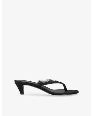 Neous Kalliope Lace-Trim Heeled Sandals - Black