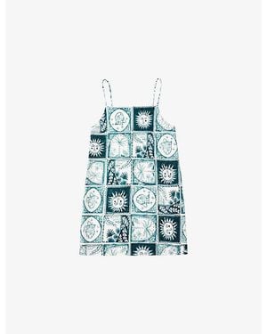 Ro&zo Zodiac-Print Longline Camisole Top - Blue