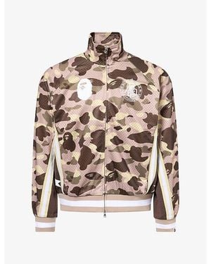 A Bathing Ape Camo-Print Mesh Woven Jacket - Brown