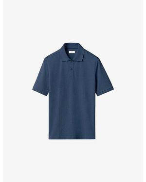Eton Short-Sleeved Cotton-Piqué Polo Shirt - Blue
