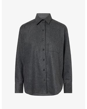 Rag & Bone Connie Tailored Wool-Cashmere Blend Shirt - Grey