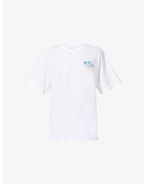 Sweaty Betty Explore More Brand-Print Cotton-Jersey T-Shirt - White