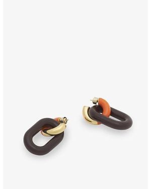 Marni Chain Resin And Brass Drop Earrings - Multicolour