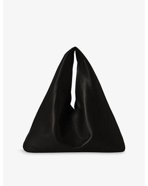 The Row Small Bindle Stitch Leather Tote Bag - Black