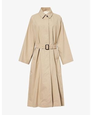 Weekend by Maxmara Belted Mid-Length Cotton-Blend Trench Coat - Natural