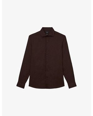 Reiss Ruban Regular-Fit Linen Shirt - Brown