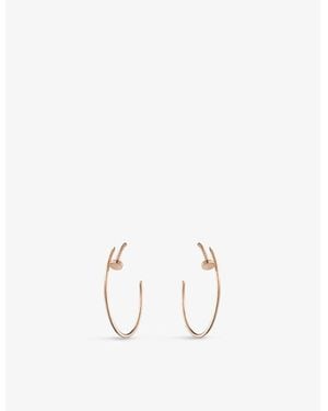Cartier Juste Un Clou 18Ct Rose- Single Hoop Earrings - White