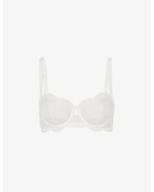 Simone Perele Karma Half-Cup Stretch-Lace Bra - White