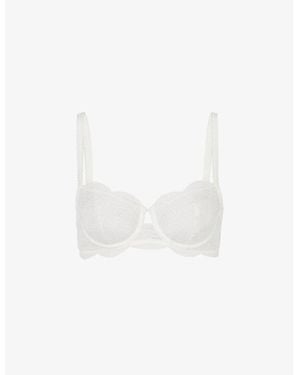 Simone Perele Karma Half-Cup Stretch-Lace Bra - White