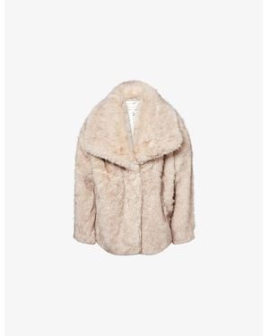 Pretty Lavish Agatha Relaxed -Fit Faux-Fur Coat - Natural