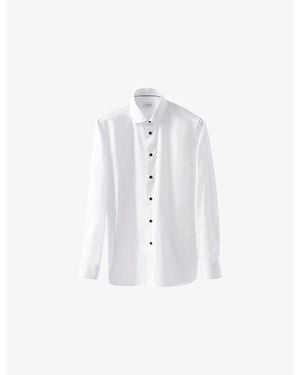 Eton Solid Signature Contemporary-Fit Cotton Twill Shirt - White