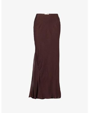 Dissh Carly High-Waist Woven Midi Skirt - Brown