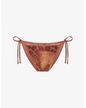 Agent Provocateur Cayla Leopard-Print Bikini Bottoms - White