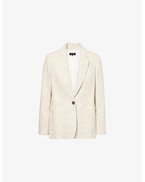 ME+EM Regular-Fit Notch-Lapel Cotton-Blend Blazer - Natural