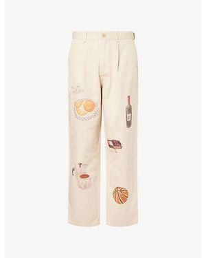 Les Deux Romeo Pleated Wide-Leg Cotton Trousers - Natural