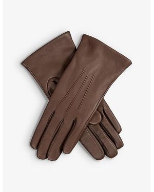 Dents Maisie Cashmere-Lined Touchscreen Leather Gloves - Brown