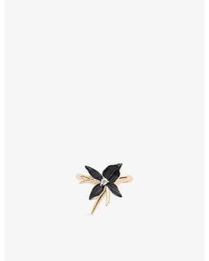 Shaun Leane Orchid Sterling- - Vermeil And 0.05Ct Diamond Flower Ring - Metallic