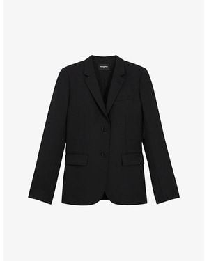 The Kooples Single-Breasted Wool Blazer - Black