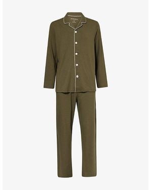 Derek Rose Basel Relaxed-Fit Jersey Pyjama Set - Green