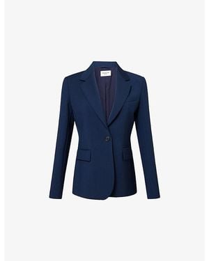 Weekend by Maxmara Lamine Single-Breasted Wool Blazer - Blue