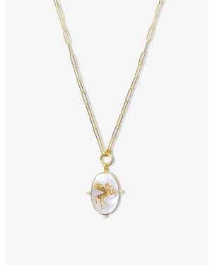 La Maison Du Couturier Ece London The Pegasus Ii 22Ct Vermeil Mother Of Pearl And Zircon Necklace - Metallic