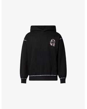ANTI SOCIAL SOCIAL CLUB Contrast Stitch Brand-Print Cotton-Jersey Hoodie - Black