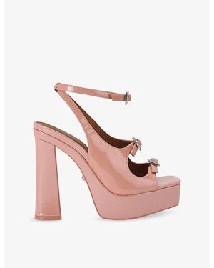 Kurt Geiger Three-Buckle Platform Leather Sandals - Pink