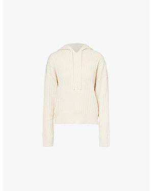 Jonathan Simkhai Cable-Knit Long-Sleeve Cotton And Cashmere Hoody - White