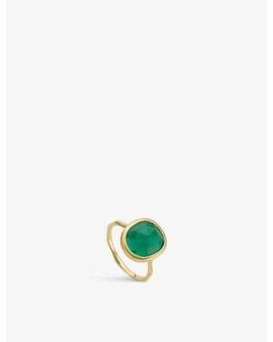 Monica Vinader Mv Siren Gemstone 18Ct Vermeil Medium Ring - White