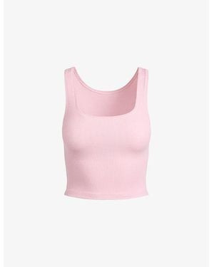 Skims Ribbed Scoop-Neck Stretch-Cotton Tank Tops Pack Of Three - Pink