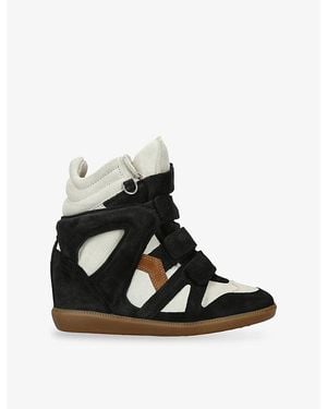 Isabel Marant Bekett Suede And Leather High-Top Sneakers - Black