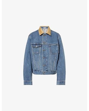 JW Anderson Corduroy-Collar Oversized Denim Jacket - Blue