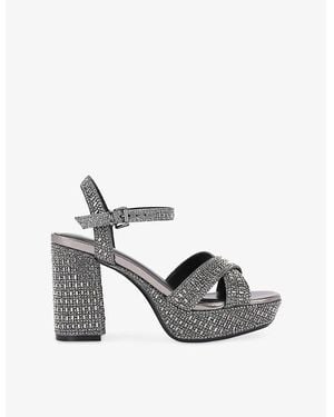 KG by Kurt Geiger Fleur Platform Woven Sandals - Gray