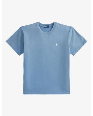 Polo Ralph Lauren Logo-Embroidered Cotton-Jersey T-Shirt - Blue